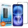 Mobigear Premium iPhone 16 Tempered Glass Screen Protector - Case Friendly - Black (3-Pack)