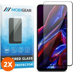 Mobigear Premium POCO X5 Vidro temperado Película de ecrã - Compatível com capas - Preto (Pack de 2)