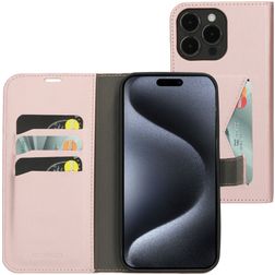 Mobiparts Classic Wallet iPhone 15 Pro Max Funda tipo libro Cartera - Rosa