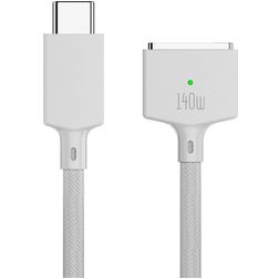 Mobigear Nylon Braided USB-C to Apple MagSafe 3 Cable 2 Meter - White