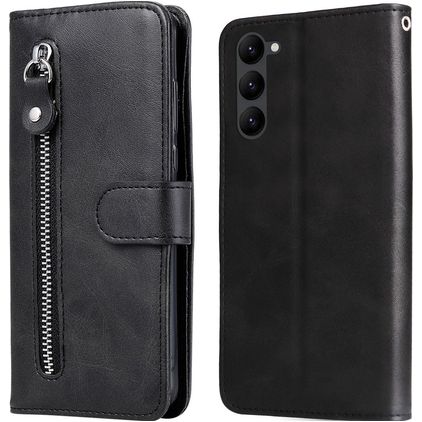 Mobigear Zipper Samsung Galaxy S23 Plus Funda tipo libro Cartera - Negro