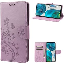 Mobigear Flowers Motorola Moto G52 Plånboksfodral med sedelfack - Lila