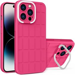Mobigear Cube iPhone 14 Pro Hårdt Bagsidecover med Stander - Magenta