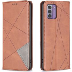 Mobigear Rhombus Slim Nokia G42 Cover a libro - Marrone