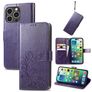 Mobigear Clover iPhone 15 Pro Max Funda tipo libro Cartera - Morado