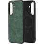 Mobiparts Classic Samsung Galaxy A57 MagSafe TPU / Cuero sintético Carcasa - Emerald Green