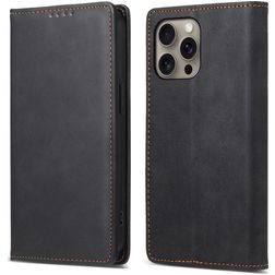 Mobigear Wallet iPhone 16 Pro Max Pungetui med Seddelrum - Sort