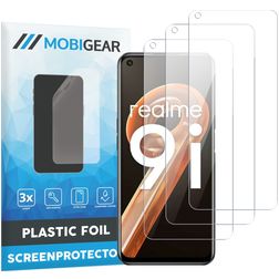 Mobigear Realme 9i Protector de pantalla Film - Compatible con fundas (pack de 3)