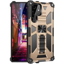 Mobigear Armor Stand Samsung Galaxy S22 Ultra Hard Case Back cover Shockproof with Stand - Gold