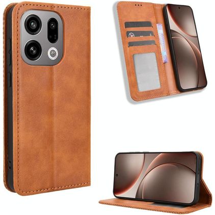 Mobigear Sensation OPPO Find X9 Plånboksfodral med sedelfack - Brun