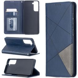 Mobigear Rhombus Slim Samsung Galaxy S21 Cover a libro - Blu