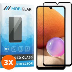 Mobigear Premium Samsung Galaxy A32 4G Tempered Glass Screen Protector - Case Friendly - Black (3-Pack)