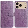 Mobigear Flowers iPhone 18 Pro Funda tipo libro Cartera - Morado