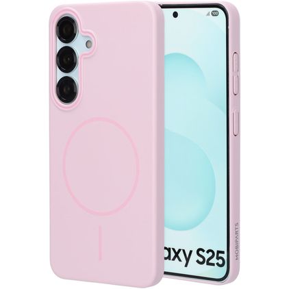 Mobiparts Slim Line Samsung Galaxy S25 MagSafe Kova Suojakuori - Blush Pink