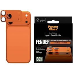 PanzerGlass FENDER iPhone 17 Pro Max Aluminium Kameraskydd - Skalvänligt - Cosmic Orange
