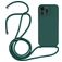 Mobigear Lanyard iPhone 14 Pro Max Silicona Funda con cuerda - Verde oscuro