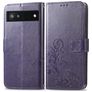 Mobigear Clover Google Pixel 6a Capa livro Carteira - Roxo