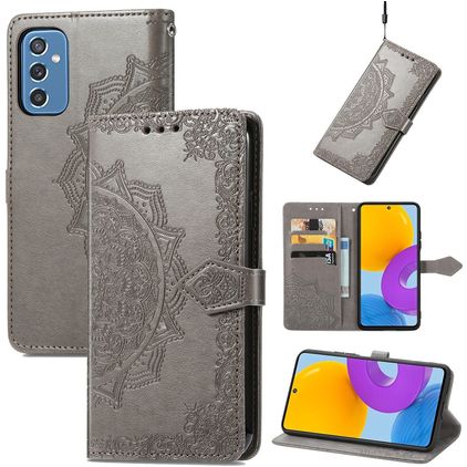 Mobigear Mandala Samsung Galaxy M52 Plånboksfodral med sedelfack - Grå