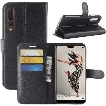 Mobigear Classic Huawei P20 Pro Pungetui med Seddelrum - Sort