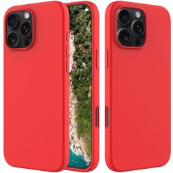 Mobigear Rubber Touch iPhone 16 Pro Max Silikone Bagsidecover - Rød