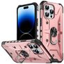 Mobigear Armor Ring iPhone 14 Pro Hardcase Etui plecki Wstrząsoodporne z pierścieniem - Różowe złoto