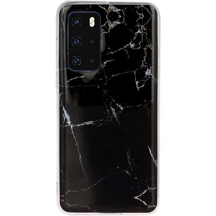 Mobigear Marble Huawei P40 Fleksibel TPU Bagsidecover - Sort