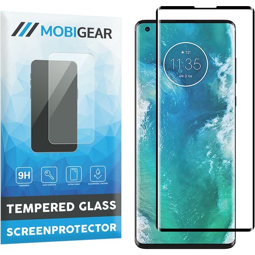Mobigear Curved Motorola Edge Plus Vetro Protezione schermo - Compatibile con le cover - Nero