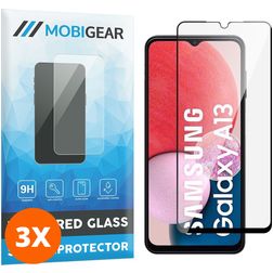 Mobigear Premium Samsung Galaxy A13 4G Härdat glas Skärmskydd - Skalvänligt - Svart (3-pack)