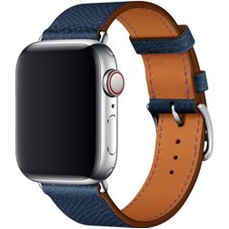 Mobigear Torino Pelle Apple Watch Cinturino Fibbia ad ardiglione - 49/46/45/44 mm - Blu scuro