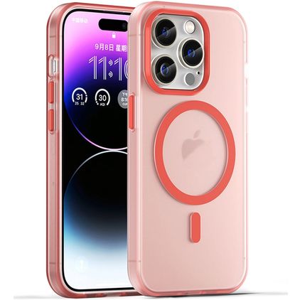Mobigear Shockproof iPhone 16 Pro MagSafe TPU flexible Carcasa - Rojo