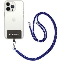 Univerzální nastavitelná šňůrka na mobil Mobigear Lanyard - Bílá / Červená / Námořnická modrá