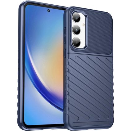 Mobigear Groove Samsung Galaxy A35 Flexibilní TPU Zadní kryt - Modrá
