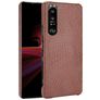 Mobigear Croco Sony Xperia 1 III Tvrdý plast Zadní kryt - Hnědá