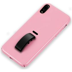 Mobigear Rubber Ring iPhone XS Max Fodral Hårdplast Skal med ringhållare - Rosa