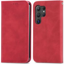 Mobigear Retro Slim Samsung Galaxy S25 Ultra Knížkové pouzdro - Červená