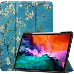 Mobigear Tri-Fold Gel iPad Pro 12,9 cala (2021) TPU / Skóra ekologiczna Etui z klapką + Uchwyt na rysik - Almond Blossoms