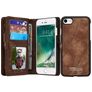 CaseMe 008 iPhone SE (2020) Funda tipo libro 2 en 1 con carcasa extraíble Cartera - Marrón