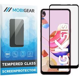 Mobigear Premium LG K51s Tempered Glass Screen Protector - Case Friendly - Black