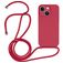 Mobigear Lanyard iPhone 14 Silicone Cover con cordino - Bordeaux