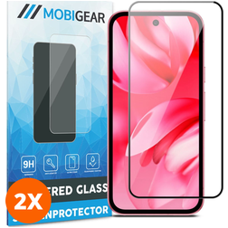 Mobigear Premium Google Pixel 9a Cristal templado Protector de pantalla - Compatible con fundas - Negro (pack de 2)