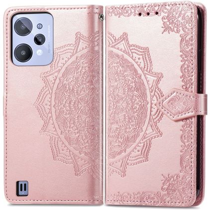 Mobigear Mandala Realme C31 Capa livro Carteira - Rosa dourado