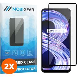 Mobigear Premium Realme 8 Härdat glas Skärmskydd - Skalvänligt - Svart (2-pack)