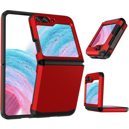 Mobigear Non-slip Armor Samsung Galaxy Z Flip 5 Kova Suojakuori Iskunkestävä - Punainen