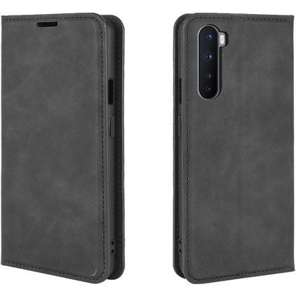 Mobigear Retro Slim OnePlus Nord Lompakkokotelo + Setelitasku - Musta