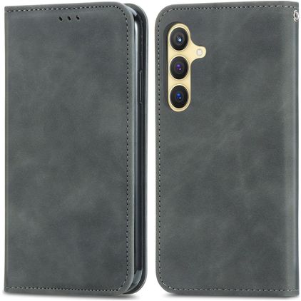 Mobigear Retro Slim Samsung Galaxy S25 Plånboksfodral - Grå