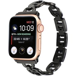 Mobigear Paris Ruostumaton teräs Apple Watch Ranneke Perhoslukko - 49/46/45/44 mm - Musta