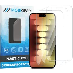 Mobigear iPhone 15 Pro Ochrona ekranu Folia - Kompatybilna z etui (3 szt.)
