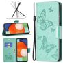 Mobigear Butterfly Samsung Galaxy A13 4G Wallet case - Turquoise