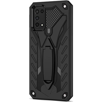 Mobigear Armor Stand Samsung Galaxy A03s Hårdt Bagsidecover Stødsikkert med Stander - Sort