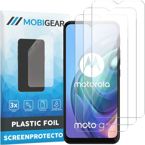Mobigear Motorola Moto G10 Película de ecrã em plástico - Compatível com capas (Pack de 3)